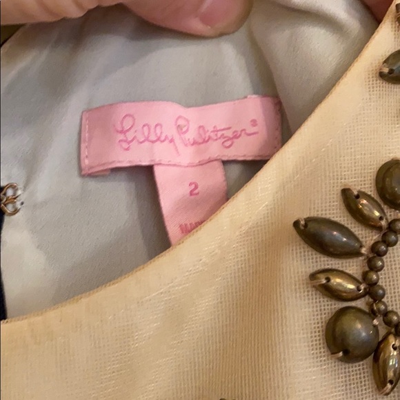 Lilly Pulitzer navy dress with embroidered top - Picture 6 of 6